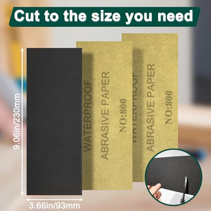 20PCS Sand Paper 800 Grit Sandpaper Sheets, 9 x 3.6 Inch Wet Dry Sandpaper Sheets, Sand Paper for Metal, Wood Furniture, Automotive and Crafts - color: O-800 Grit 20pcs