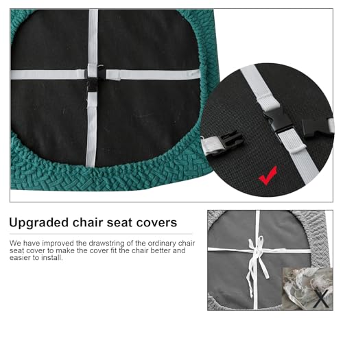 Genina Seat Covers for Dining Room Washable Chair Seat Slipcovers Set of 6 - color: Teal, size: 16-20in Not waterproof