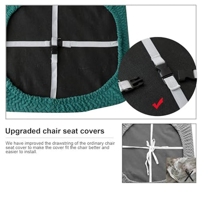 Genina Seat Covers for Dining Room Washable Chair Seat Slipcovers Set of 6 - color: Teal, size: 16-20in Not waterproof