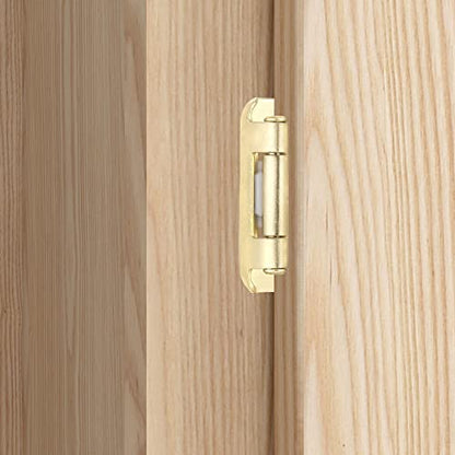 Gold Kitchen Cabinet Hinges, 1/2” Overlay, 4 Pack - color: Gold