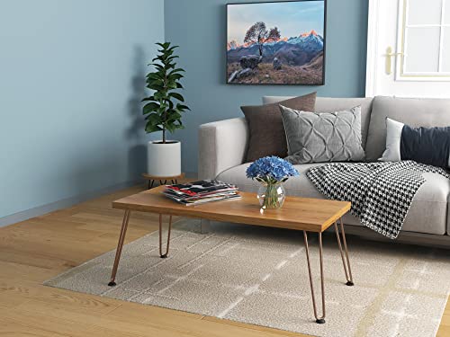 ROTHLEY Coffee Table Legs 14 Inch Hairpin Legs Solid Rods Metal Table Legs Bench Legs for Furniture Set of 4 Furniture Feet with Floor Protectors Heavy Duty Desk Legs DIY Dresser Legs(Antique Copper) - size: 14 inch