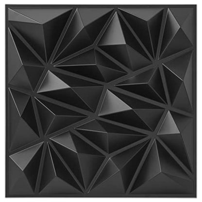 Art3dwallpanels 33 Pack 3D Wall Panels, Black PVC - color: Black