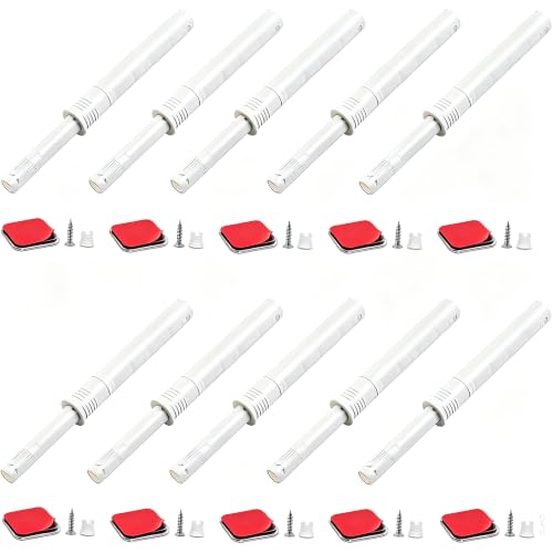 10 Pack Magnetic Push Latches for Cabinet Door,Push Latches for Cabinets,Cabinet Magnet Latch,for Closet Cupboard Wine Cabinet Drawer Sliding Door Lock Pop-up Door Lock - color: White, size: 4.21″*0.39″