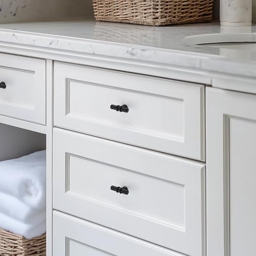 HOME EDIT 10 Pack Black Cabinet Knobs 2 Inch Black Drawer Knobs Single Hole - color: Black&Black