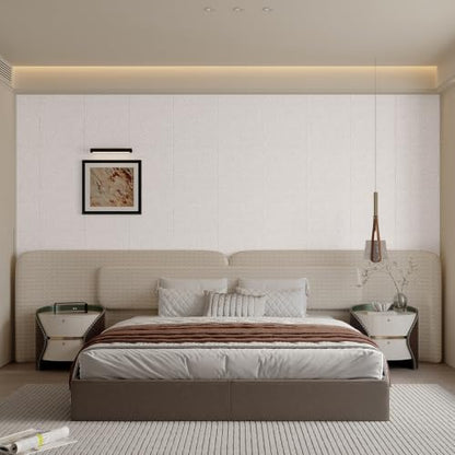 Yutianli 3D Wall Panel Peel and Stick Soundproof Foam Linen Wall White Grey 16.7"x118" Self-Adhesive Decorative Wallpaper Anti-Collision Wall Padding - color: White