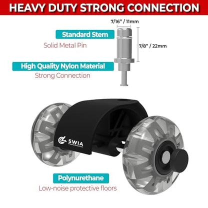 Premium 2 Inch Office Chair Caster Wheels (Set of 5) - Heavy-Duty, Smooth Rolling, Safe for All Floors, Silent and Durable Replacement for Home and Office Chairs