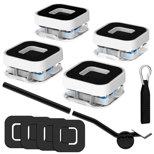 New Upgraded Furniture Sliders for Hard Floors & Carpets - size: 1in wheels with slider pad + 1 pry bar