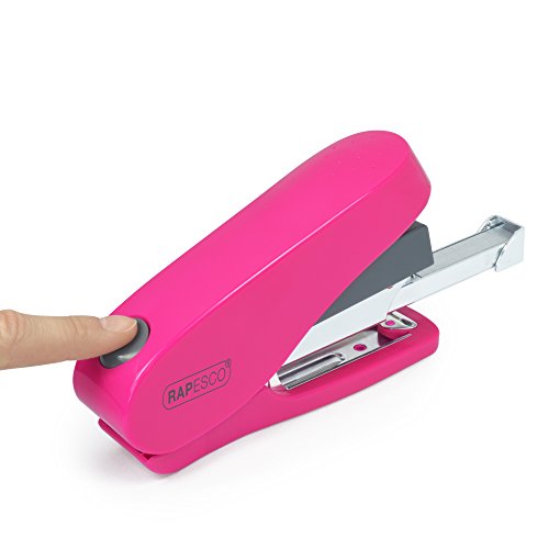 Rapesco 1468 Luna Less Effort Stapler, 50 Sheet Capacity, Hot Pink - style: Compact, Ergonomic