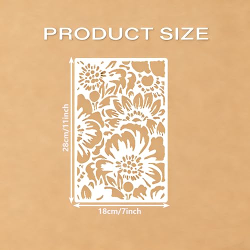 8 Pcs Mixed Media Stencils Painting Reusable 7×11 Inch Wood Grains Flower Texture Stencils for Crafts Plastic Geometric Layering Stencil Drawing Templates for DIY Wall Canvas Knit Card Wood - color: Style B