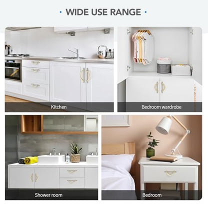 Brushed Gold & Brushed Nickel Cabinet Pulls Curved 3-3/4 Inch/96 mm 10 Pack - color: Brushed Brass & Brushed Nickel, size: 3-3/4 Inch Hole Center