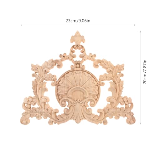 1Pc Center Wood Appliques Onlays Wooden Carved Decals Carvings - color: 1Pc