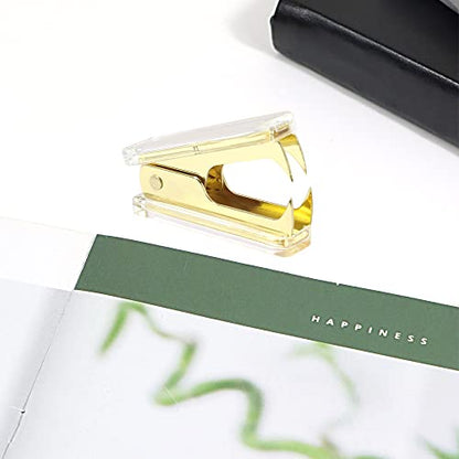 1PC Clear Yellow Gold Staples Remover Acrylic Luxury Yellow Golden Metal Body Staple Puller Removal Tool with Lock Professional Staple Remover for School Supplies Desktop Accessories (Yellow Gold) - color: Yellow Gold