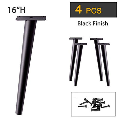 Slant Furniture Metal Legs - Set of 4 New (Black 16" H) - color: Salnt -Black 16"h