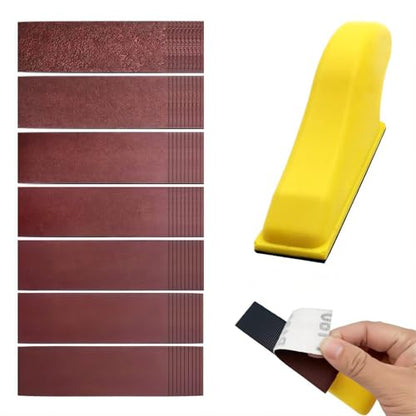 71Pcs Micro Detail Sanding Kit with Compact Hand Sander Block - style: 71Pcs Red