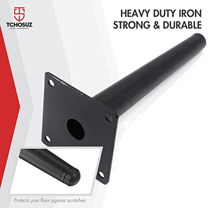 8 Inch Heavy-Duty Metal Furniture Legs 4-Pack Modern Tapered Black - color: Black-straight, size: 8''/20cm
