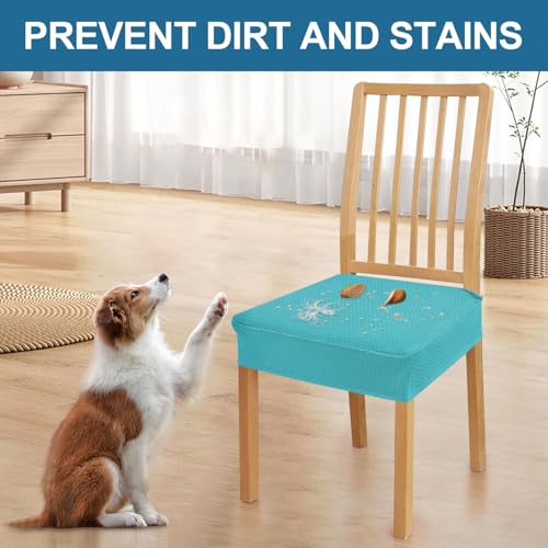 Smiry Waterproof Seat Covers for Dining Room Chairs, Set of 2 - color: Aqua, size: Set of 2