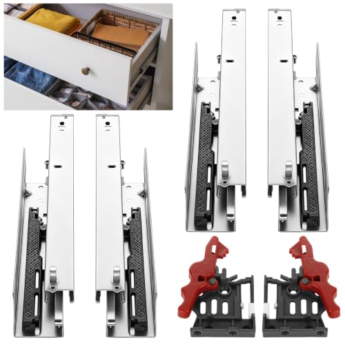 2 Pairs Undermount Drawer Slides 14 Inch Soft Drawer Slides - size: 14 IN