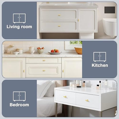 Brushed Brass Cabinet Knobs Single Hole T Bar 10 Pack - color: Brushed Brass, size: Single Hole-2inch Length
