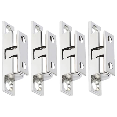 Alise 40mm Brass Double Roller Catch Cabinet Latches Door Catch,4 Pcs - color: Silver, size: 40mmX24mm
