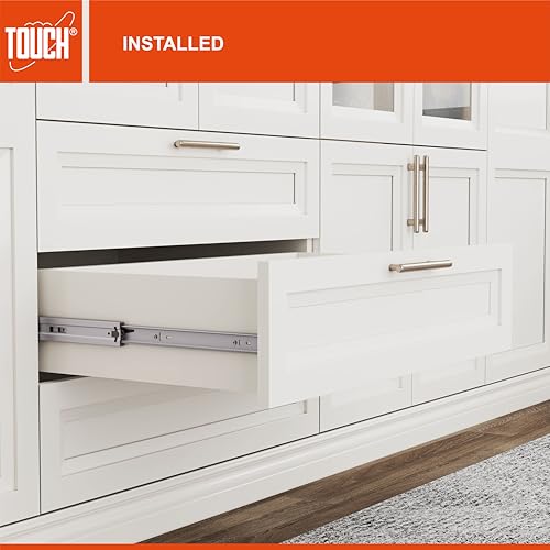 TOUCH Drawer Slides (1 Pair, 16 Inch 400mm) Soft Close Side Mount Ball Bearing 3 Folds Metal Rails Track Guide Glides Runners Heavy Duty Drawer Dresser Kitchen, 100 LB Capacity - color: SOFT-CLOSE, size: 16" 400MM