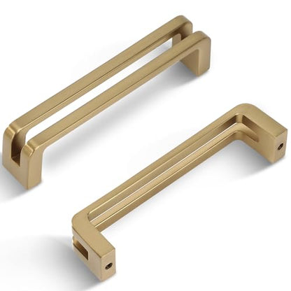 3-3/4 Inch(96mm) Hole Center Champagne Bronze Zinc Alloy Solid Cabinet Pulls,Dresser Cabinet Handles Luxury Cabinet Pull Hardware for Bedroom, Kitchen 6 Pack 7600 - color: Champagne Bronze, size: 3-3/4 Inch Hole Center