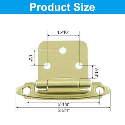 4-Pack (2 Pair) Gold Self-Closing Cabinet Hinges - color: Gold