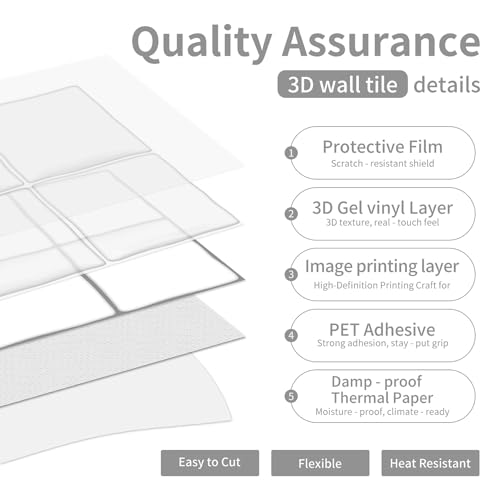 24 Sheets Pure White 6"x6" Peel and Stick Subway Tile Backsplash - color: Pure White, size: 24 Pcs 6" x 6" x 0.05"
