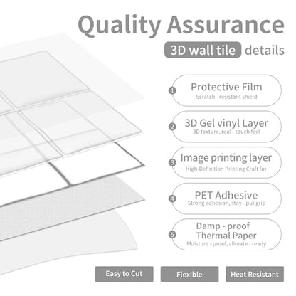 24 Sheets Pure White 6"x6" Peel and Stick Subway Tile Backsplash - color: Pure White, size: 24 Pcs 6" x 6" x 0.05"