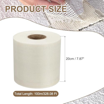 PATIKIL Drywall Repair Mesh Tape, 8 inch x 328 ft Fiberglass Repair Patch Self-Adhesive Dry Wall Joint Tape 12 Mesh Wall Hole Crack and Seam Patch, White - size: 8 inch x 328 Feet