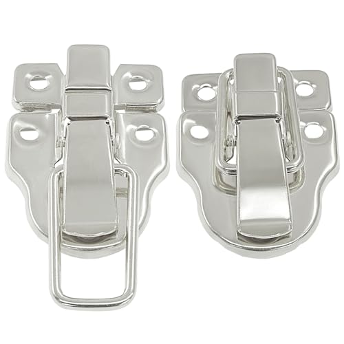 Retro Duckbilled Hasp Latch, Silver, 2 Pack - color: Silver