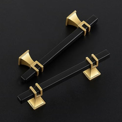 HOME EDIT Black & Gold Pulls Cabinet Handles 3-3/4 Inch 10 Pack - color: Black Gold, size: 3-3/4 In Hole Center