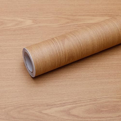 Wood Grain Contact Paper Peel and Stick Wallpaper Self Adhesive Wall Paper for Furniture Countertop Drawer Shelf Liner Cabinet Waterproof Easy to Clean 23.6" X 196" - color: Teak, size: 23.6"W x 196"L