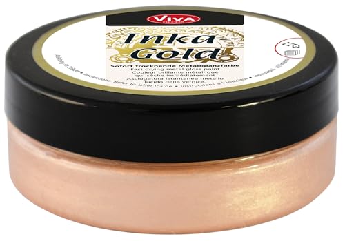 Viva Decor Inka Gold Gilding Wax2.3 oz (Apricot) - Easily Applicable, Wax-Based Metallic Polishing Paste. Quick-Drying Metal Shine, High Gloss Effects for DIY. Decor Paste for Wood, Clay & Terracotta - color: Apricot