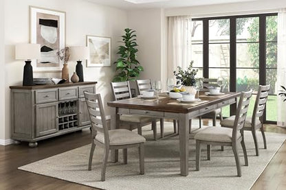 Dining Table Set with Chairs, Kitchen Dining Room Tables Chair,A151 - color: A8, Gray Wood Wine Bottle Storage