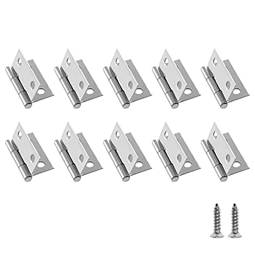 Biaungdo 1 Inch Butt Hinge, Stainless Steel Small Hinges, 10 Pack - size: 1 Inch