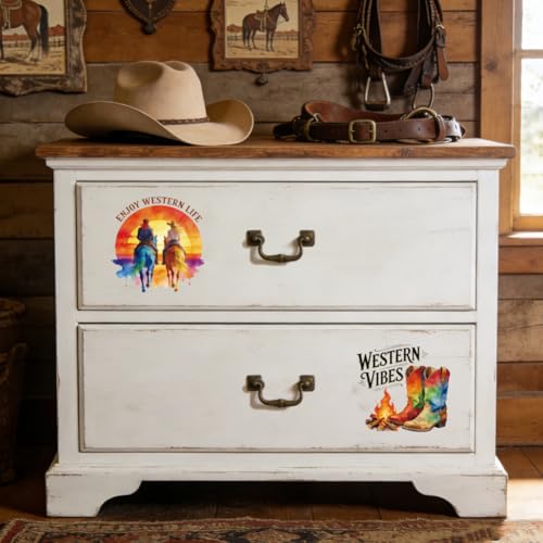 Peacoblue Cowboy Horse Quotes Rub On Transfers for Craft, Transfer Sticker - style: Cowboy and Cowgirl with Horse