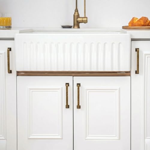 homdiy 20 Pack 5 Inch Antique Brass Cabinet Pulls, Solid Zinc Alloy - color: Antique Brass, size: 5-1/16" Hole Center