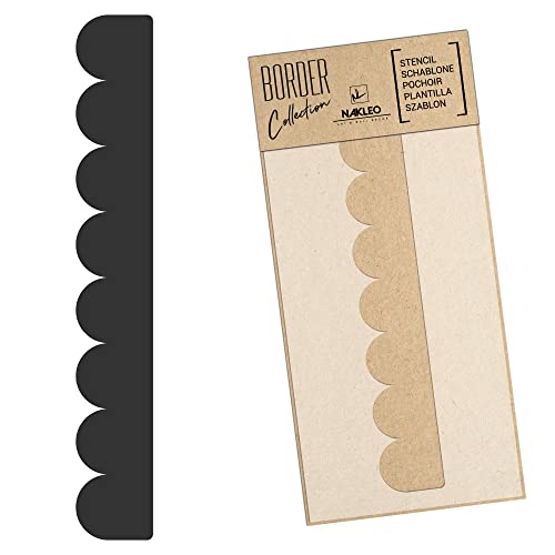 Border Reusable Plastic Wall Stencil // Frill - SEMICIRCLES 5 // Art Craft Mylar Template (17.7"x37.4") - color: Frill Semicircles 5, size: 45x95cm