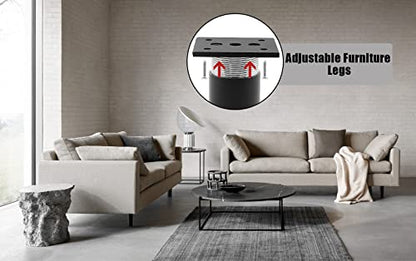 4-Pack Adjustable Aluminum Alloy Furniture Legs 7" Height Black - color: Black, size: 7 Inch