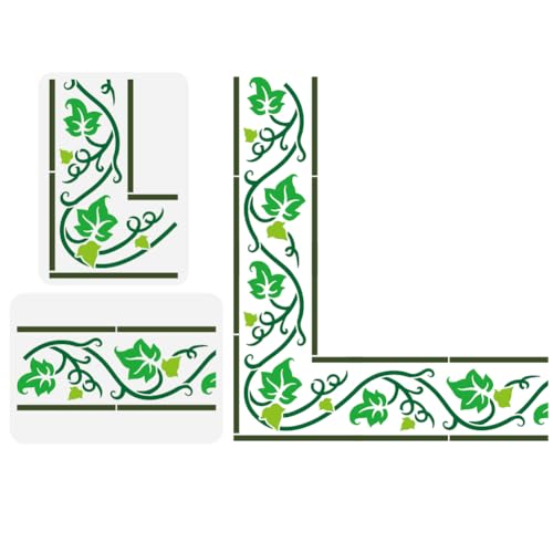 FINGERINSPIRE 2PCS Ivy Medieval Border Painting Stencil - Large Ivy Vines Stencil for Painting Leaf Leaves Drawing Template Plants Theme for DIY Home Wall Furniture Decoration