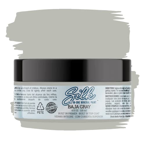 Dixie Belle Silk All-In-One Mineral Paint - Baja Gray (4oz) - color: Baja Gray, size: 4 Fl Oz (Pack of 1)