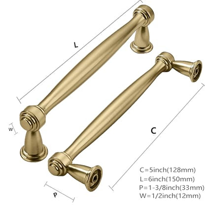 khtumeware 20 Pack 5 Inch(128mm) Champagne Bronze Cabinet Pulls Champagne Brass Kitchen Cabinet Handles Kitchen Cabinet Hardware for Cupboard Drawer Handles Dresser Pulls - color: Champagne Bronze, size: 5 Inch(128mm) Hole Center