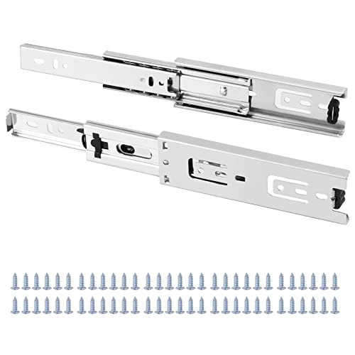 SEUNMUK 6 Pairs 6 Inch Full Extension Less Noise Drawer Slides 3 Section Ball Bearing Side Mounted Drawer Slider Heavy Duty Drawer Slides, with 48 Mounting Screws, 100 LB, Silver - size: Silver 6 Inch -6 Pairs