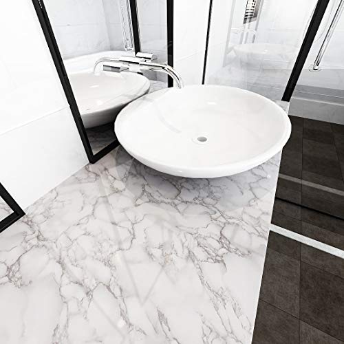 LACHEERY Large Size 36"x160" Grey White Marble Contact Paper for Countertops Peel and Stick Wallpaper Waterproof Self Adhesive Wallpaper for Kitchen Cabinets Backsplash Removable Counter Top Covers - size: 36" x 160"