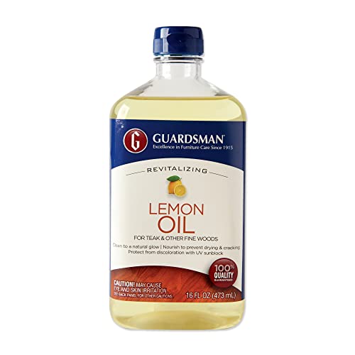 Guardsman Revitalizing Lemon Oil | Teak Oil Protects and Cleans Outdoor and Indoor Wood Furniture, Lemon Scent, 16 Fluid Ounces - size: 16 Ounce (Pack of 1)