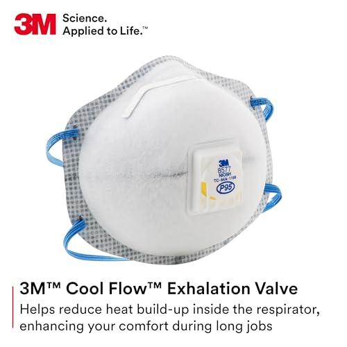 3M Particulate Disposable Respirator 8577, P95, NIOSH APPROVED, Pack of 10