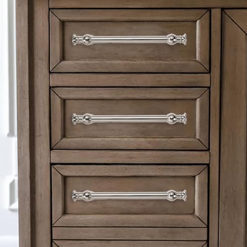 10 Pack 3 Inch Hole Center Polished Nickel Cabinet Pulls-Heavy Duty Solid Cabinet Handles Suitable for Cabinets, Dressers, Kitchens and Bathroom cabinets - color: Polished Nickel, size: 3 Inch hole center, style: 10-Pack