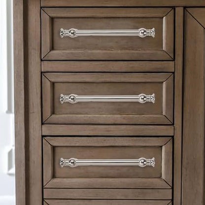 10 Pack 3 Inch Hole Center Polished Nickel Cabinet Pulls-Heavy Duty Solid Cabinet Handles Suitable for Cabinets, Dressers, Kitchens and Bathroom cabinets - color: Polished Nickel, size: 3 Inch hole center, style: 10-Pack