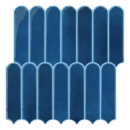 Commomy Thicker Nary Blue Peel and Stick Backsplash 10 pcs of 12" x 12" - color: Navy Blue