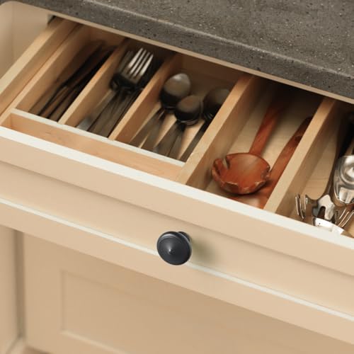 Goo-Ki 6 Pack Matte Black Cabinet Knobs with Decorative Center Button - Kitchen Handles Modern Hardware - color: Matte Black
